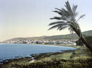 View from the foot of Mount Carmel, around 1895, historical, digitally restored reproduction from