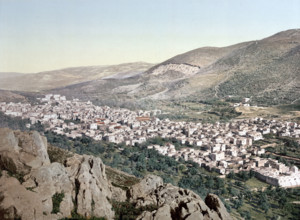 The Valley of Napulus, Holy Land, West Bank, circa 1895, Historical, digitally restored