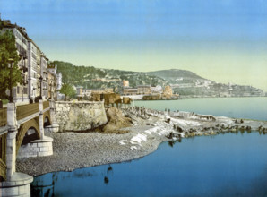 Nice, France, circa 1895, Historical, digitally restored reproduction from an original from the