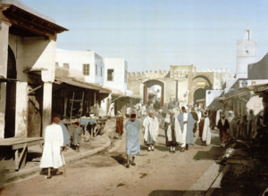 Street scene, Tunisia, around 1895, Historical, digitally restored reproduction from an original