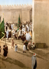 A procession, Tunisia, around 1895, Historical, digitally restored reproduction from an original