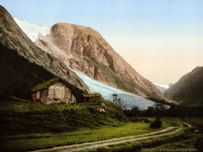 a glacier in the Fjærland area of Sogndal municipality in Vestland county, Norway, around 1895,