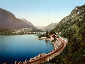 Village in the province of Telemark, Norway, around 1895, Historical, digitally restored