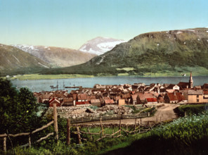 Tromsø, Tromsö, municipality in the Norwegian county of Troms, Norway, around 1895, historical,