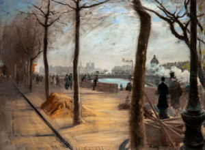 Giuseppe De Nittis 1846-1884 “Along the Seine” 1876