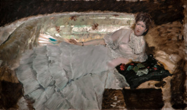 Giuseppe De Nittis 1846-1884 “Pearl and shell” 1879, 78 x 131,5 cm oil on paper.