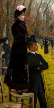 Giuseppe De Nittis 1846-1884 “At the races of Auteuil-On the chair “ 1883, 107,5 x 57 cm oil on