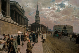 Giuseppe De Nittis 1846-1884 “The National Gallery and Saint Martin's Church in London” 1878, 71 x