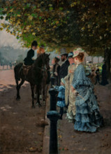 Giuseppe De Nittis 1846-1884 “Elegance in Hyde Park” 1876, 43 x 33 cm oil on canvas.