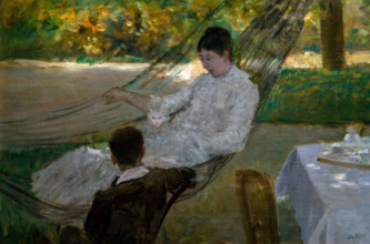 Giuseppe De Nittis 1846-1884 “The Hammock” 1882, 42.2 x 65cm oil on canvas.