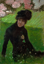 Giuseppe De Nittis 1846 1884 “Léontine on the meadow” 1878, 100 x 78 cm pastel on canvas.