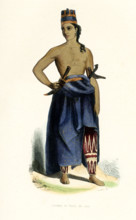 This 1840s illustration shows a Javanese man in court dress. The Javanese people are an ethnic