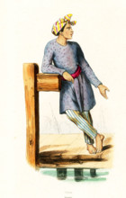 This 1840s illustration shows a Malaysian man. Malaysia is a Southeast Asian country occupying