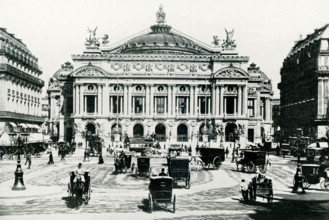 This photo dates to around 1902 and shows the Grand Opera House in Paris, France. The Palais