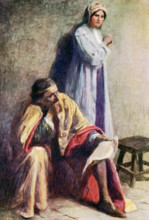 The caption for this illustration reads: He could not find a word to say. According to the tale: An