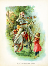 This illustration of Alice and the White Knight is from ""Through the Looking-Glass and What Alice