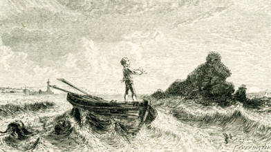 The caption for this illustration, which dates to around 1865, reads: as soon as he found himself