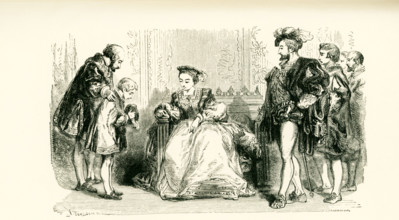 The caption for this illustration that dates to around 1865 reads: The king and princes, astonished