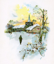 This winter scene accompanied text by Episcopalian minister Phillips Brooks in his book titled