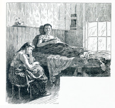 This late 19th-century illustration shows two tenants in New York City in a tenement that was near