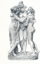 This illustration dates to 1898 and shows the Three Graces statue by the 19th-century Italian