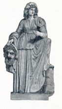 This illustration dates to 1898 and shows the statue of Melpomene in Vatican Museum. Melpomene was