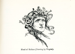 This drawing of the head of Medusa was done by the French artist Jacques Wagrez. To protect his