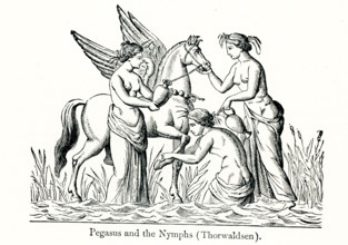 According to Greek mythology, the hero Bellerophon, with the aid of the winged horse Pegasus, slew