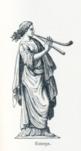 This illustration dates to 1898 and shows a statue of Euterpe. Euterpe was honored as the Muse of