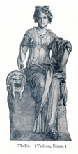 This illustration dates to 1898 and shows a statue of Thalia in the Vatican Museum. Erato was