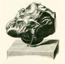 This illustration dates to the 1870s and shows an aerolite in the British Museum in London, England