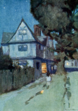 This illustration dates to the early 1900s and shows the House of the Seven Gables in Salem