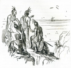 This illustration dates to around 1846 and shows Indians, or Native Americans, watching as English