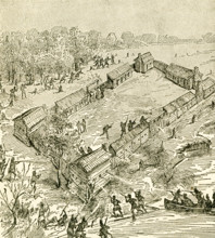 The caption reads: Battle of Boonesborough. Records seem to indicate that it took place in May of