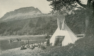 This photo, which dates to 1922, shows Blackfeet Indians at their camp on St. Mary Lake in Montana,