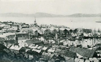 This photo dating to the 1920s has the caption: Hammerfest, the town farthest north. Hammerfest is