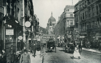 The photo dates to 1922. The caption reads: St. Paul's Cathedral, London. View from Fleet Street.