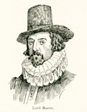 This illustration of Lord Bacon (1561-1626) dates to the early 1920s. Bacon was an English