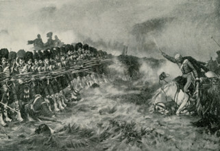 This illustration dates to the early 1920s. The caption reads: The Thin Red Line of Balaklava. This