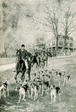 The 1897 caption for this illustration reads: The Start from the Kennels. The Elkridge Club in