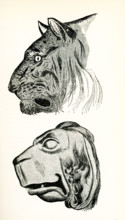 This illustration of these tiger's heads is from John Ruskin's essay ""The Seven Lamps of