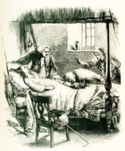 The caption for this 1853 illustration of a novel by Sir Walter Scott reads: Waverley Novels - St