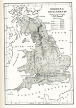 Germanic Settlements in England. This map shows Germanic settlements in England in ancient times.