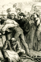 This illustration of ""Emigrants"" is taken from Charles Dickens' work published in 1869 and titled