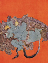 This print showing Garuda dates to 1913. Garuda, in Hindu mythology, the bird (a kite or an eagle)