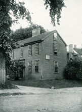 The 1920 caption reads: ""Lexington, Massachusetts, the house in which Samuel Adams and John