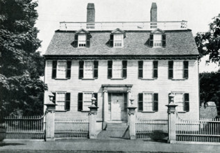 The 1920 caption reads: ""Ropes House 1719 Salem, Massachusetts."" The Ropes Mansion, also called