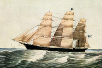 Clipper Ship 'Sovereign of the Seas' E Brown Jr del N Currier 1852.  Sovereign of the Seas, a