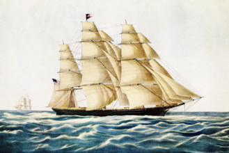 Clipper Ship 'Flying Cloud' E Brown Jr publisher N Currier 1852.