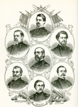 The illustration here shows the portraits of some of the Generals of the Army of the Potomac. they